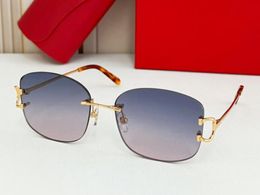 Realfine888 5A Eyewear Catier CT0032RS Frameless Luxury Designer Sunglasses For Man Woman With Glasses Cloth Box CT0042RS