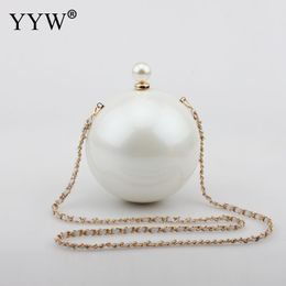 Evening Bags ABS Round Ball Shoulder Bag Famous Brand Evening Clutch Women Fashion Chain Crossbody Bags Women's Acrylic Bag White Purse 230726