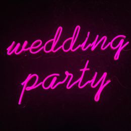 wedding Party word sign fourth color customized beautaful decoration wall Home Bar Public neon led light 12V Super Br2459