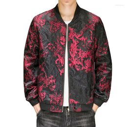Men's Jackets Fashion Long-sleeved Jacquard Jacket Spring And Autumn Men Business Casual Daily Baseball Collar Coats