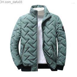 Men's Down Parkas Men's Down Autumn Winter Jacket Plus Size Men Cotton Padded Coat Fashion Streetwear Casual Stand Collar Parkas Z230731