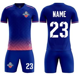 Outdoor Shirts Men Boys Soccer Kit Sets Youth Club Football Jerseys Quick Dry Soccer Tracksuit Survetement Sportswear Customised 230726