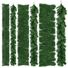 Decorative Flowers 8.8ft 20/25/30cm Pine Needles Christmas Rattan Garland Artificial Plant Tree Ornaments Party Stairs Wall Hanging Decor