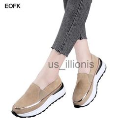 Dress Shoes EOFK Women Loafers Genuine Leather New Quality Spring Autumn Flat Platform Shoes Casual Women Non-slip Moccasins Ladies Creepers J230727