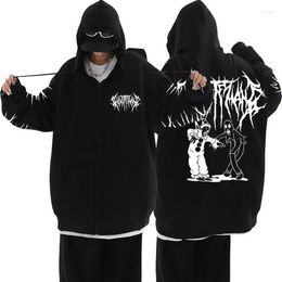 Men's Hoodies Limited Ghostemane Double Sided Print Zipper Hoodie Hip Hop Zip Man Pouya Streetwear Men Women Fashion Sweatshirts