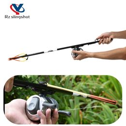 Outdoor Gadgets Shooting Fish Fishing Rod Simple Wild Device Hunting Toy Equipment with Reel and Rubber Band 230726