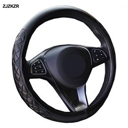 PU Leather Auto Steering Wheel Cover Bus Truck Car For Diameters 36 38 40 42 45 47 50 CM 3D Non-slip Wear-resistant Car Styling1280M