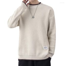 Men's Sweaters 2023 Autumn And Winter Fashion Brand Round Neck Sweater Mens Plush Thickened Men Bottom Knitting Shirt Warm Thread