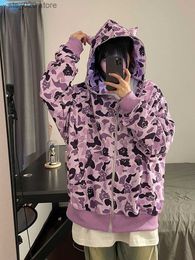 Women's Hoodies Sweatshirts Summer sunscreen jacket statement thin women's fan leopard print sweatshirt Harajuku fashion brand casual loose y2k coat T230728