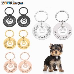 Dog ID Tags Anti-lost Nameplate Customized Pet Name Tag Personalized Cat Puppy ID Tag Pendant DIY Engraved Collar Accessories L230620