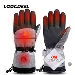 Ski Gloves LOOGDEEL Electric Heating Snowmobile Snowboard Snow Mittens Windproof Waterproof Durable Snowboarding Skiing 230726