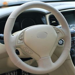 Top Leather Steering Wheel Hand-stitch on Wrap Cover For Infiniti G25 G35 G37 QX50 EX25 EX35 EX37 2008-2013313x