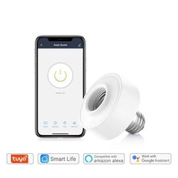 Smart Power Plugs Tuya Smart Life WiFi Light Socket Lamp Holder Remote Control Led Bulb Home Echo Alexa Voice Control HKD230727