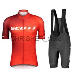 사이클링 저지 세트 2023 여름 사이클링 팀 저지 스콧 자전거 Maillot Jersey Shorts 남자 여자 빠른 마른 mtb 20d Ropa ciclismo 자전거 의류 x0727