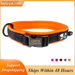 Personalised Dog Collar Padded Collars Reflective Adjustable Free Engraved ID Tag Name Puppy Collars for Small Large Dog Pitbull L230620