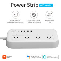 Smart Power Plugs Tuya Smart Wifi Power Strip Socket APP Voice Timer Control With USB Ports Sockets For Home Office Surge Protector Network Filter HKD230727