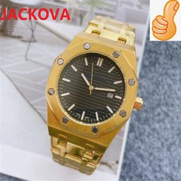 Crime Premium Mens SportS Wristwatch 42mm Quartz Movement Male Time Clock Watch Fulll Stainless Steel Band Belt super president wr217U