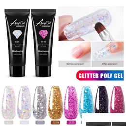 Nail Polish 15Ml Uv/Led Poly Glitter Extension Gel All For Manicure Nails Art Design Semi Permanent Varnish Base Drop Delivery Health Dhixa