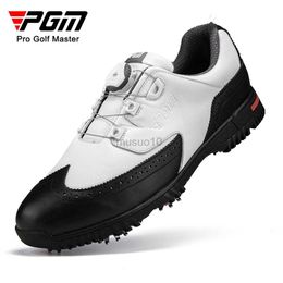 Other Golf Products PGM golf shoes men's first layer cowhide waterproof shoes activity nail sneakers knob shoelaces to send spikes. HKD230727