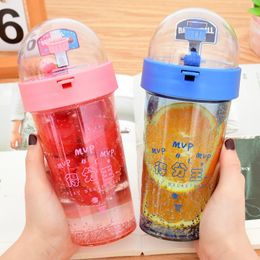 Water Bottles Water Bottle Students Useful Creative MVP Shooting Basketball Cup Lid Drop Resistant and Durable Fashionable Interesting 500ml 230726