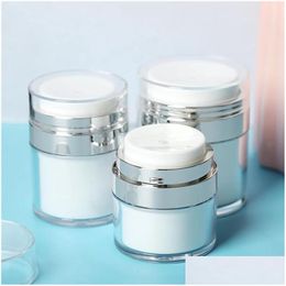 Packing Bottles 15G 30G 50G Airless Acrylic Cream Jar Vacuum Bottle Cosmetic Makeup Jars Refillable Container Lotion Pump Drop Deliver Dhqhn