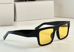 19w Rectangle Sunglasses Black Yellow Lens for Men Sunnies gafas de sol Designers Sunglasses Shades Occhiali da sole UV400 Eyewear