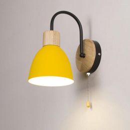 Wall Lamp Pull Switch Nordic Macaron Home Bedside Corridor Led E27 Simple
