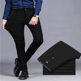 2021 Spring Non-Iron Dress Men Classic Pants Fashion Business Chino Pant Male Stretch Slim Fit Elastic Long Casual Black Trouser245M