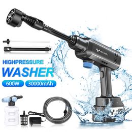 Hoses 100Bar High Pressure Cordless Car Washer Spray Water Gun 21V 30000mAh Battery Portable Car Wash Washing Cleaner Cleaning Machine 230727