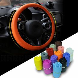 Car Styling Silicone Steering Wheel Glove Cover Multi Color Skin Soft For Lada Mazda Toyota Honda Ford Interior Auto Accessory273I