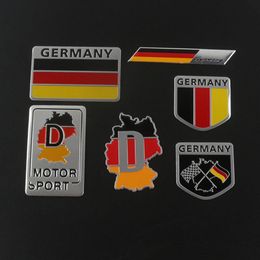 German Car Auto Trunk SUV Germany Flag Aluminium Sticker Emblem Badge Decal242t