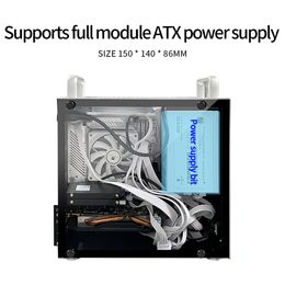 Mini ITX motherboard, small chassis, all Aluminium side transparent, large power supply, portable chassis, desktop computer, main chassis, shell