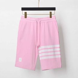 Summer New Pink Woven Pure Cotton Bonzero Fashion Women's Shorts in Europe and America 5/4 Middle Pants Casual Sports