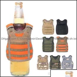 Drinkware Handle Beverage Koozie Vest Military Molle Mini Beer Er Cooler Sleeve Adjustable Shoder Straps Ers Bar Party Decora Drop D Dhs8M