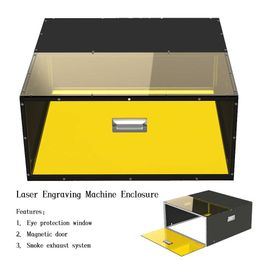 Laser Engraving Machine Enclosure Acrylic Acid Dust Proof Protective Box 650x650x292mm Smoke Exhaust with Powerful Suction Fan