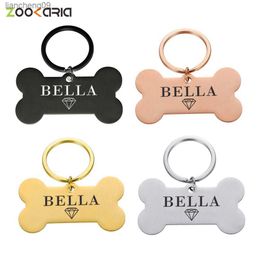 Personalised Golden Bones Pet ID Tag Custom Dog Tags Address For Cat Collar Small Dogs Plates Badge Engraved Puppy Accessories L230620