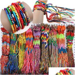 Arts And Crafts Bracelet Girls Luxury Colorf Purple Infinity Handmade Jewelry Braid Cord Strand Braided Friendship Bracelets Drop Deli Dhqkg