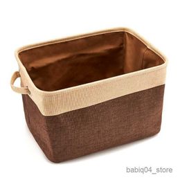 Storage Baskets Folding Cotton Storage Basket Washable Toy Storage Basket Household Clothes For Home Office Organising Box R230726