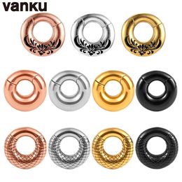 Dental Grills Vanku 316L Stainless Steel Punk Round Magnetic Ear Weights Expander Stretcher Plugs Tunnels Gauge Earring Body Piercing Jewellery 230727