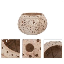 Candle Holders Candlestick Desktop Decoration Decorative Stand Adorn Hollow Out Candleholder Table Coconut Shell Made Round