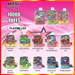 Original LED Screen Display MRVI Coming 10000 Puffs Disposable Vape E Cigarette Elf Crystal Bar OEM Custom Spain UK Netherlands Italy Sweden European Hot Selling