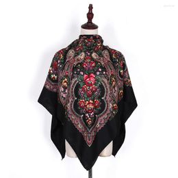 Scarves Russian Shawl Handkerchief Headscarf Babushka Paisley Autumn Winter Hair Head Wrap National Square Hijab Ukrainian 110cm