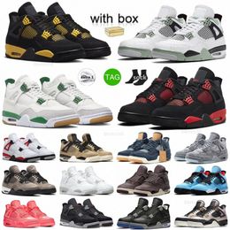 Jumpman 4 4s basketball shoes Frozen Moments Black Cat Metallic Red Thunder Cacao Wow Military Blue Bred Pine Green Pure Money Oreo UNC
