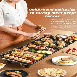 Pans Household Electric Teppanyaki Grill Pan Non-stick Barbecue Smokeless Korean Indoor Machin170e