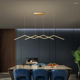 Pendant Lamps Postmodern Minimalist Golden Copper LED Dimming Dining Lamp Nordic Warm White PVC Interior Decoration Fixture Light