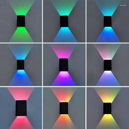 Wall Lamp Remote Control LED Light Indoor RGB Colours Sconce Aluminium Up And Down For Living Room