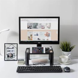 1PC Adjustable Home Office Desktop Monitor Stand Self Assembly LCD TV Laptop Rack Computer Screen Riser Shelf Y200429302I