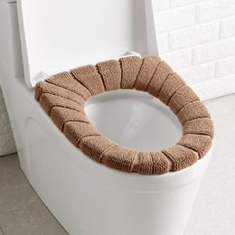 Toilet Seat Covers 3pcs Universal Cover Warm Elastic Stretchable Pads (Random Color)