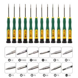 Screwdrivers 12Pcs/Set Screwdriver P2 P5 0.8 1.2 Pentalobe Y 2.0 1.2 1.5 2.0 Phillips Flatted T3 T4 T5 T6 for Macbook Air/Pro Phone Repair 230726