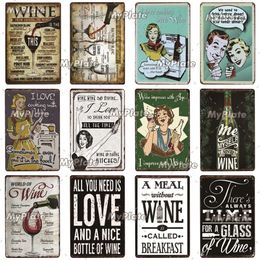 World Wine Metal Signs Vintage Plaque Drink Cheap Wine Tin Sign Plate Wall Decor For Bar Pub Club Man Cave Coffee Art Painting Alcohol Poster 30X20CM w01